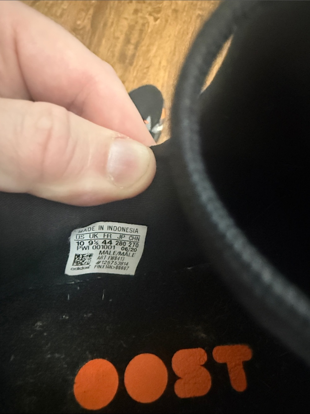 adidas Black Sneakers with Orange & Gray Graphic Midsole - Picture 9 of 12